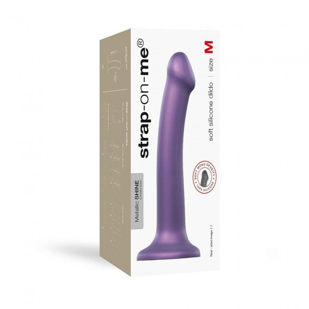Гибкий фаллоимитатор Strap-on-me DILDO MONO DENSITE Фиолетовый Металлик размер Medium