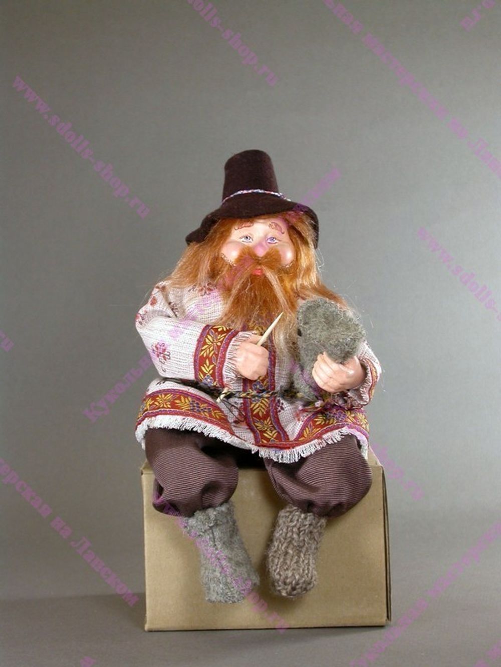 Шутейная кукла "Домовой с валенком"