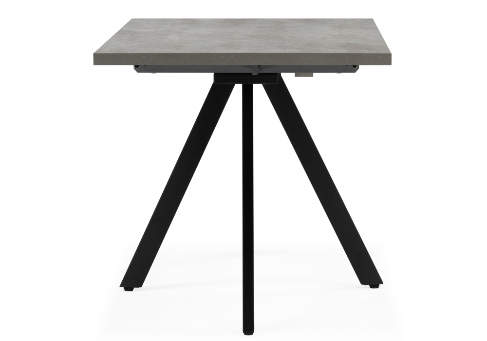 Стол деревянный Woodville Райн 32 116(160)x77 раздвижной цемент, черный, ножки черные