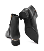 Кожаные ботильоны на каблуке LUKKIE Guess - черный(FLFLUK LEA10)