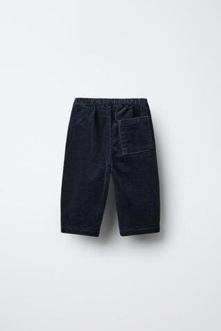 ZARA ВЕЛЬВЕТОВЫЕ БРЮКИ, МОРСКОЙ СИНИЙ