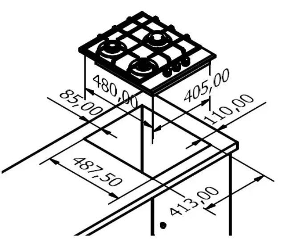 Газовая варочная панель Kuppersberg FQ 42 B