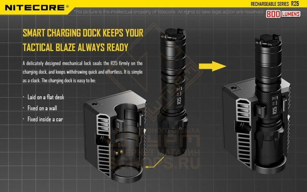 Фонарь Nitecore R25 с док станцией
