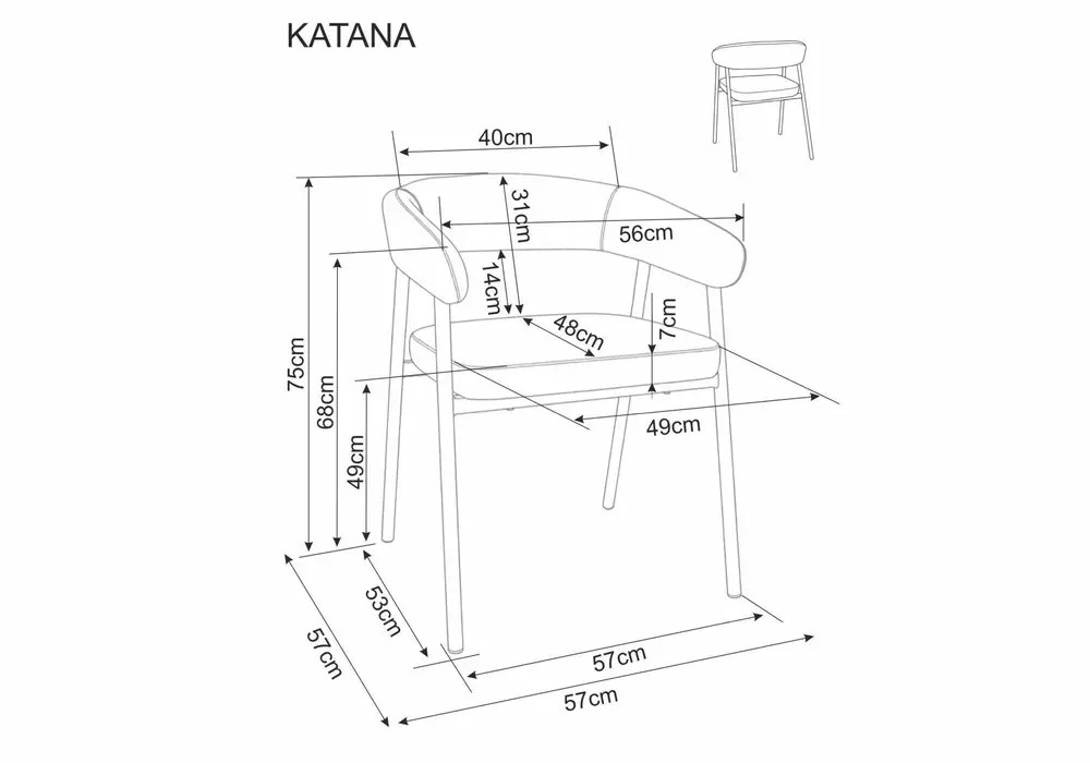Стул SIGNAL KATANA t.257 бежевый/черный