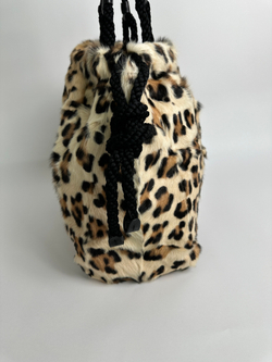 Сумка Miu Miu brown leopard fur tote bag black beige