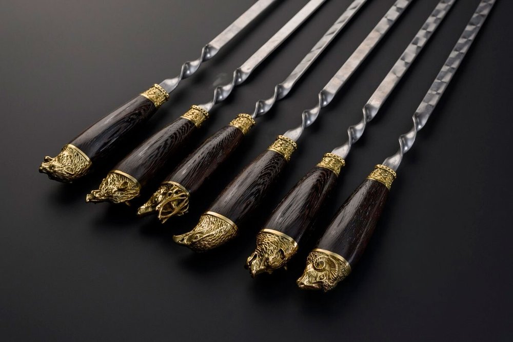 Набор шампуров "Охотник №5" в чехле из натуральной кожи