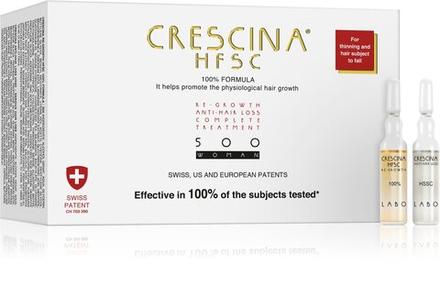 Crescina 500 Re-Growth and Anti-Hair Loss - уход, поддерживающий рост волос и предотвращающий их выпадение для женщин /  500 20 x 3.5  ml  / GTIN 8051417615488