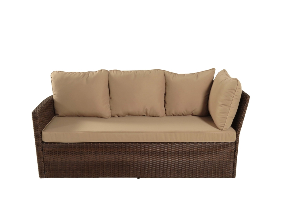 Обеденная группа плетеной мебели Албания + диван Анкор Brown