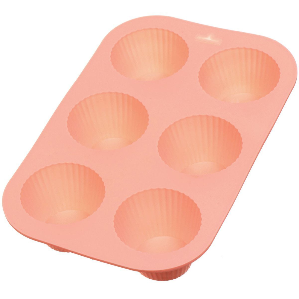 Форма для выпечки силикон, 17.5х25.5х17.5 см, прямоуг, 6 кексов, роз, Daniks, Savory, Y4-4966