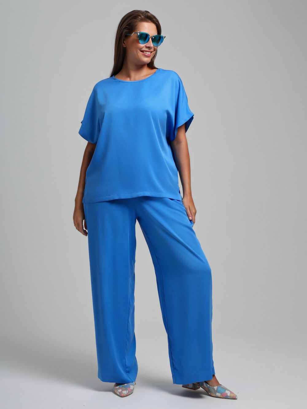 Блузка Летний драйв-4 Виотекс ГОЛУБОЙ