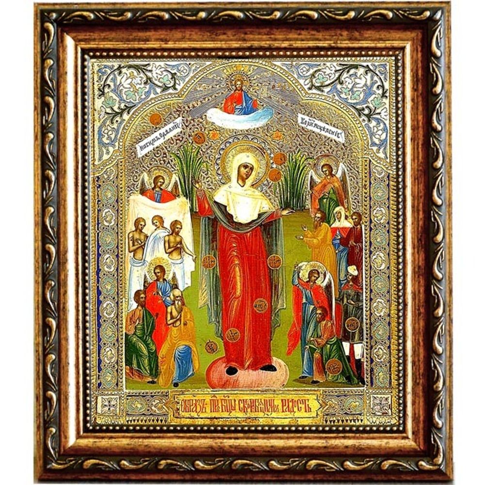 Икона Божьей Матери Всех скорбящих радость на холсте.