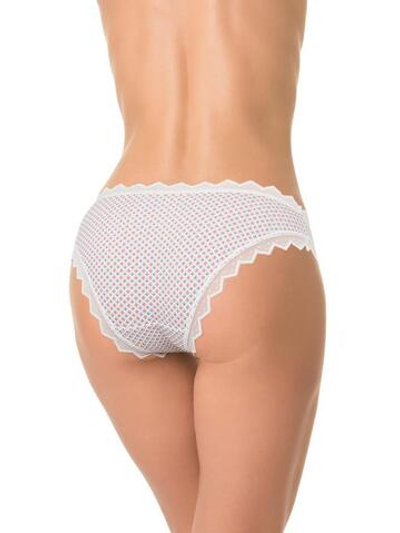 Трусики-слипы с мелким геометрическим рисунком (Размер: L) (Цвет: молочный)