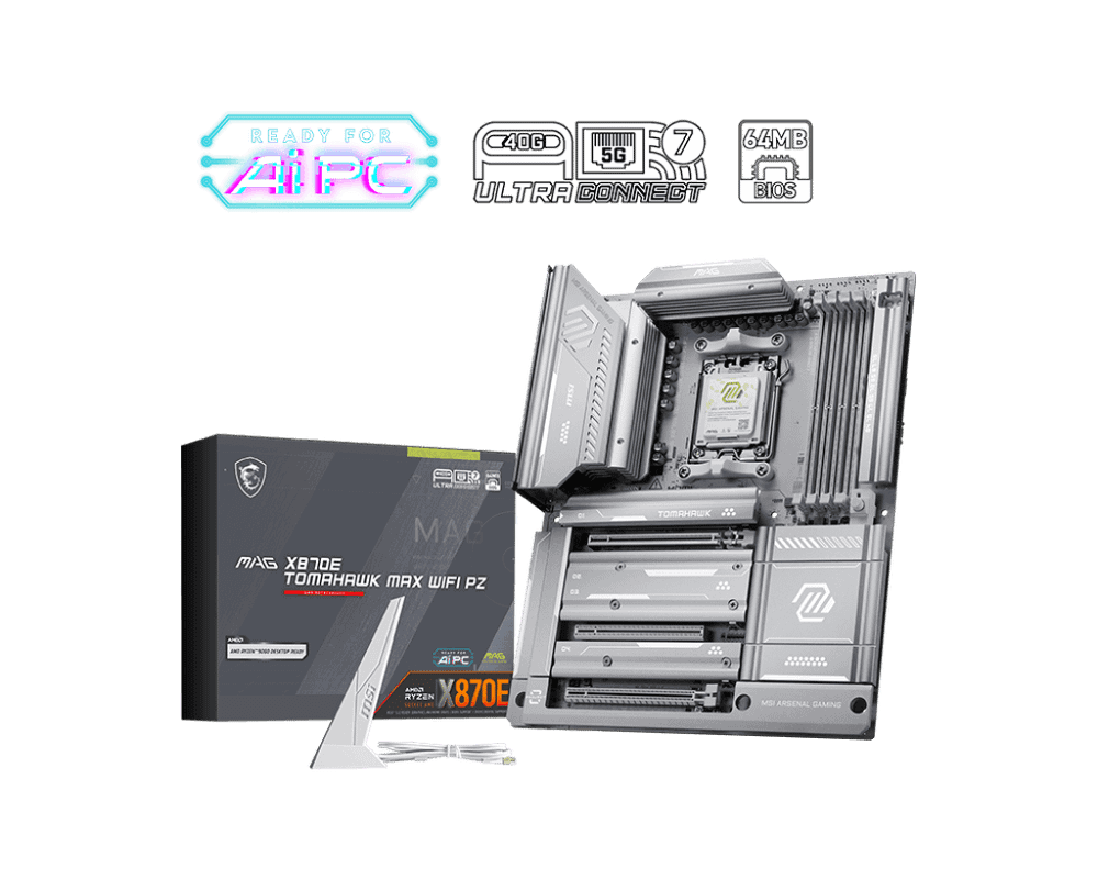 Материнская плата MSI MAG X870E TOMAHAWK MAX WIFI PZ AM5 4xDDR5 4xSATA3 RAID 4xM.2 HDMI 3xType-C ATX