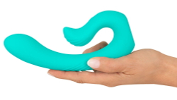 Бирюзовый вибратор NAIRA Dual Heads Vibrator - 17,5 см.