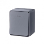 ATLASDESIGN PROFI IP54 О/У 1-клавишный ВЫКЛЮЧАТЕЛЬ с подсветкой, сх.1а, 10АХ, АНТРАЦИТ