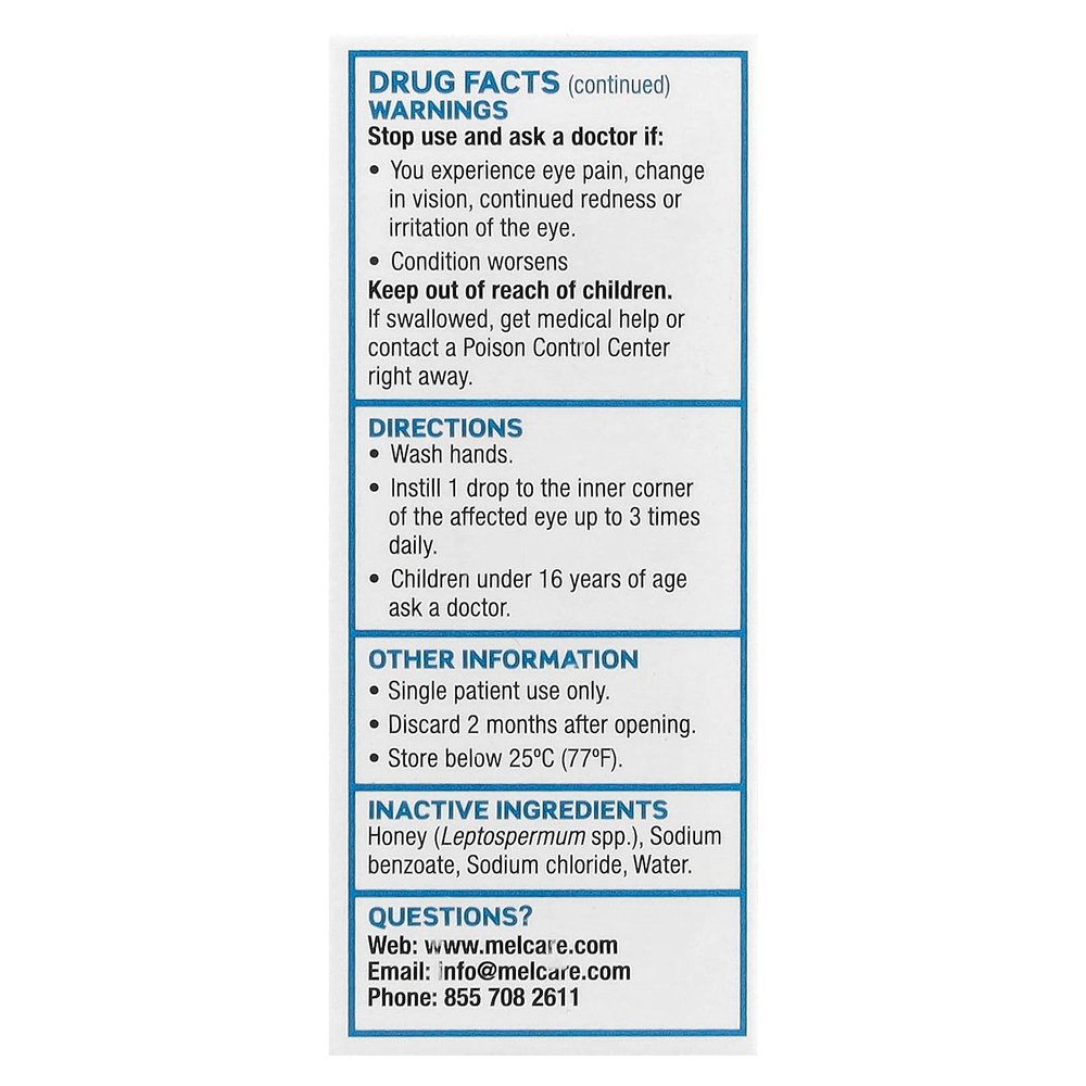 Optimel, Manuka+™, капли для сухих глаз, 10 мл (0,34 унции)