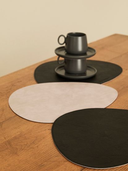 Набор из 4-х двухсторонних сервировочных салфеток drop, 33х41 см, черный/светло-серый