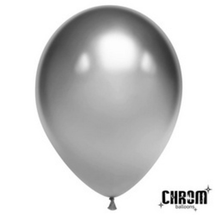 Воздушные шары Дон Баллон, хром серебро, 50 шт. размер 12" #611101