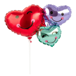 Шар Фольгированный Сердца улыбающиеся трио (Красный)