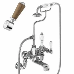 Смеситель для ванны Burlington Regent KER17-QT WAL хром/ручки орех