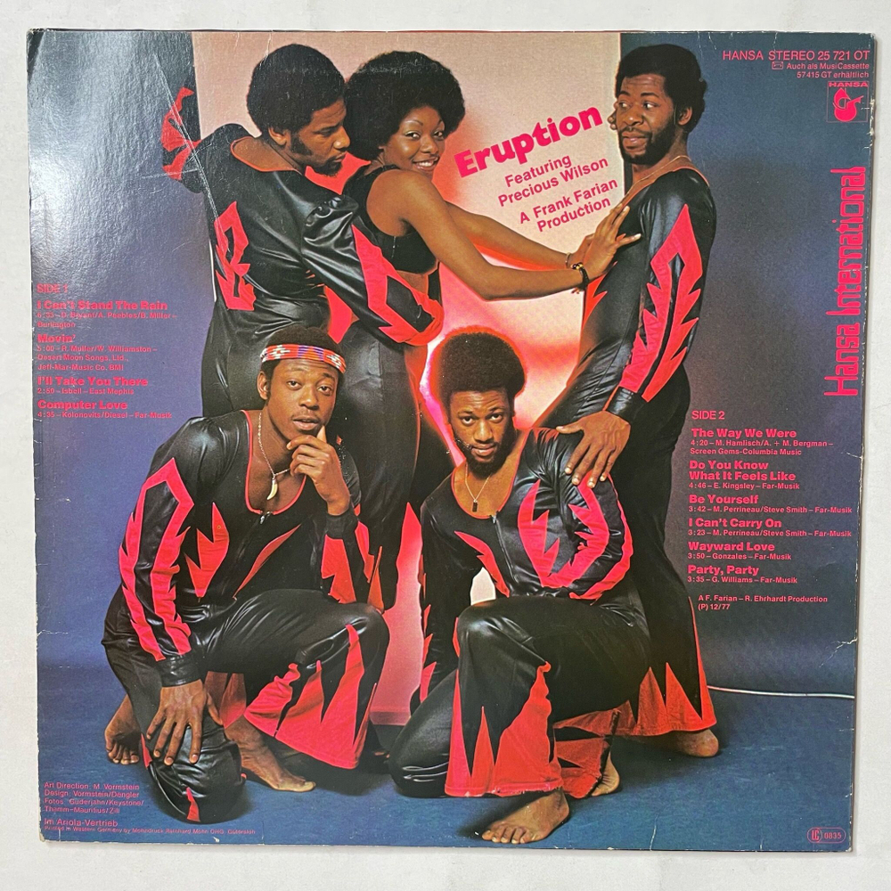 Винтажная виниловая пластинка LP Featuring Precious Wilson Eruption (Germany 1977)