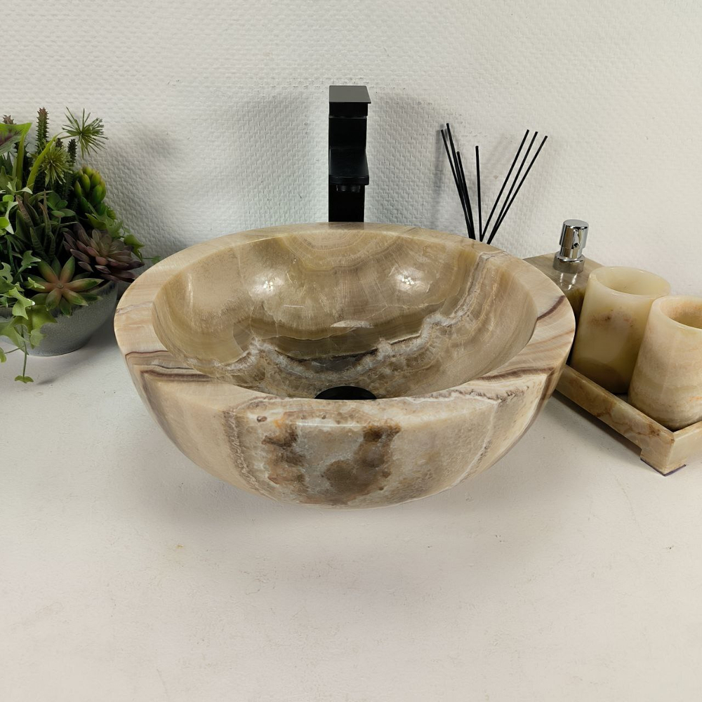 Раковина из оникса Bowl Yellow BO-64398 40*40*15 0196