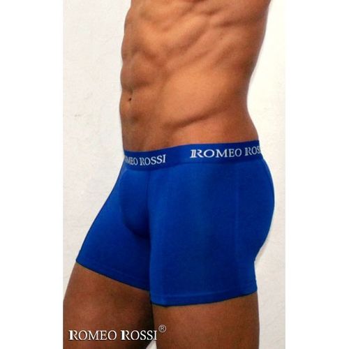 Мужские трусы боксеры удлиненные c резинкой Romeo Rossi синие RR7001-09