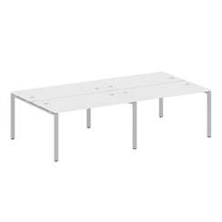 Metal System Рабочая станция на 4 места на П-образном м/к БП.СМ-4.3 Белый/Металл Серый 2800*1475*750