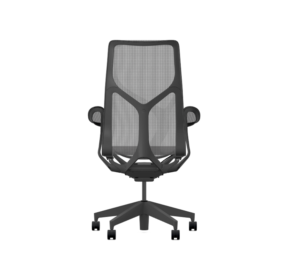 Кресло Herman Miller Cosm, высокая спинка, цвет Graphite, подлокотники «лепестки» (Leaf)