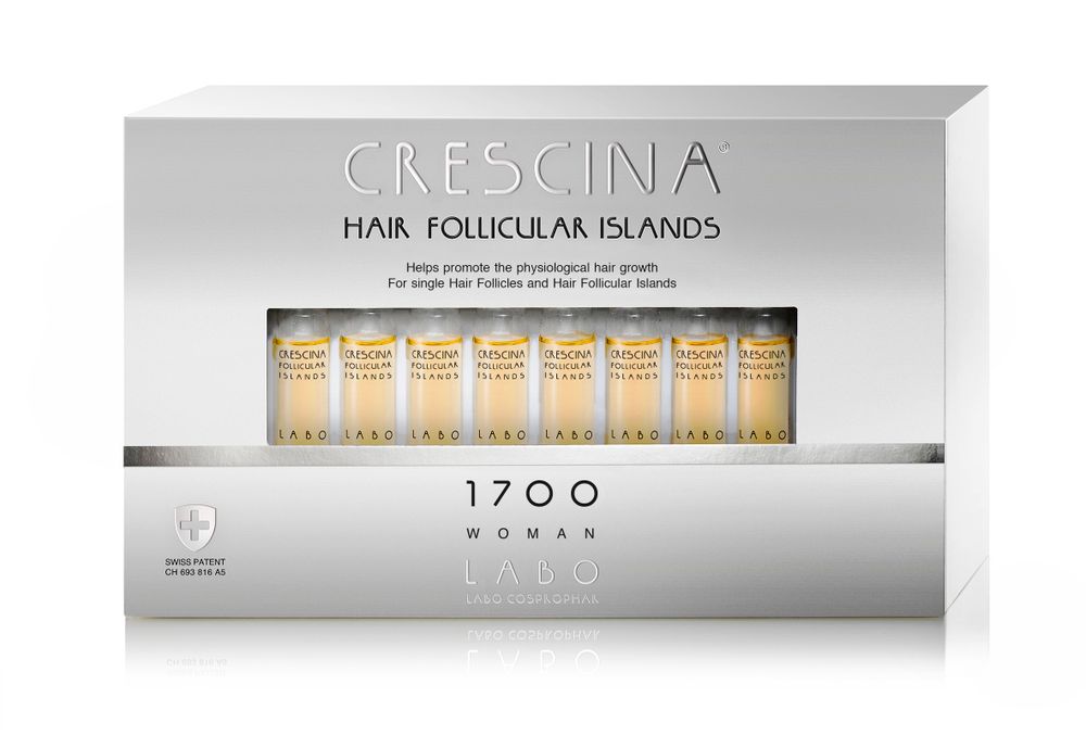 Crescina HFI Hair Follicular Islands 1700 Лосьон для стимуляции роста волос, для женщин (10 ампул по 3,5 мл)
