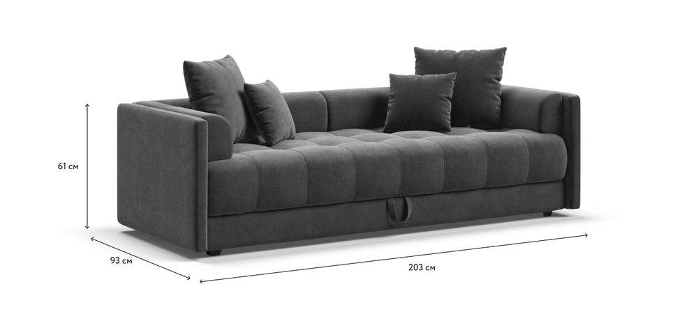 Тахта Босс Велюр Монолит серый