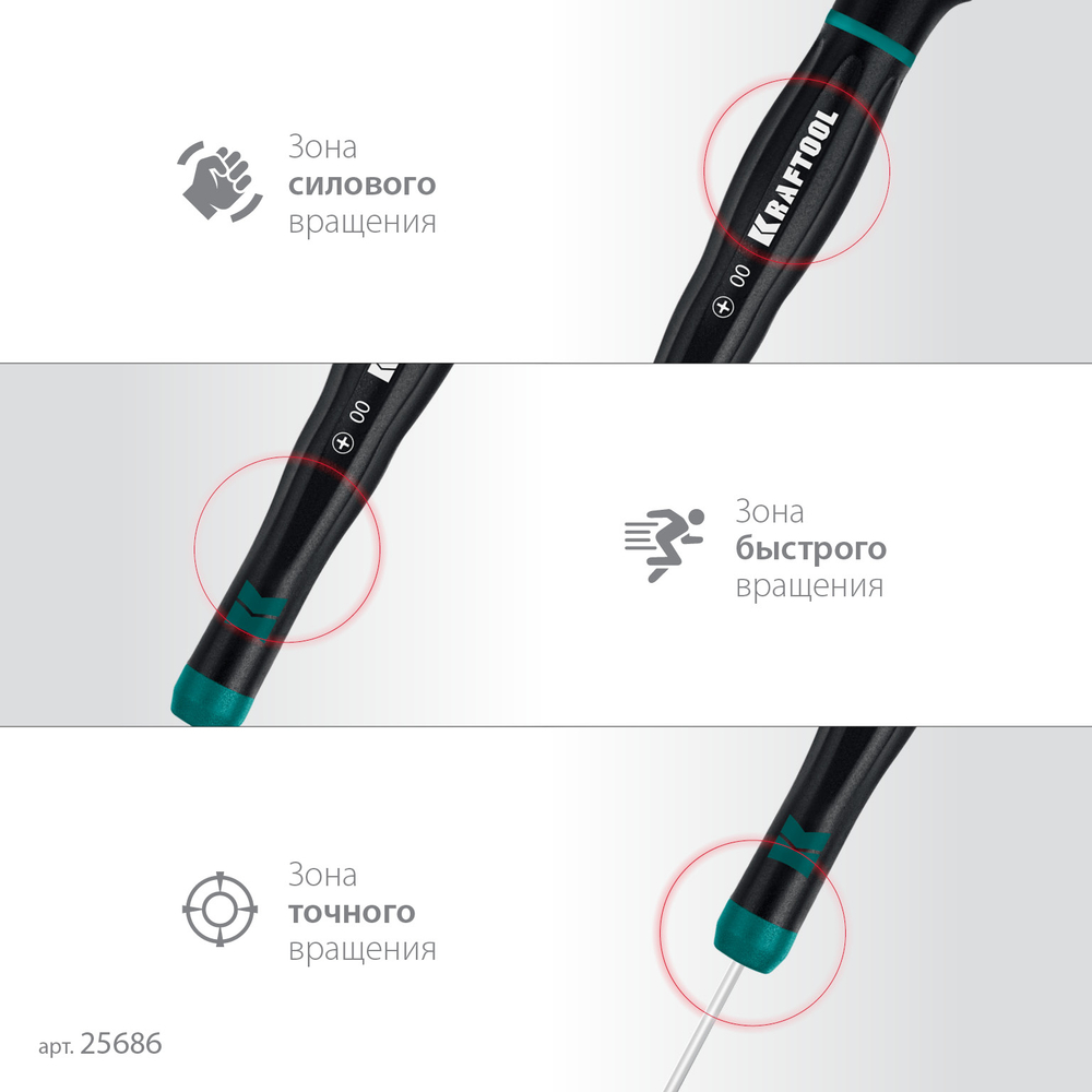 KRAFTOOL Precision 7, 7 предм., Набор отверток (25686)