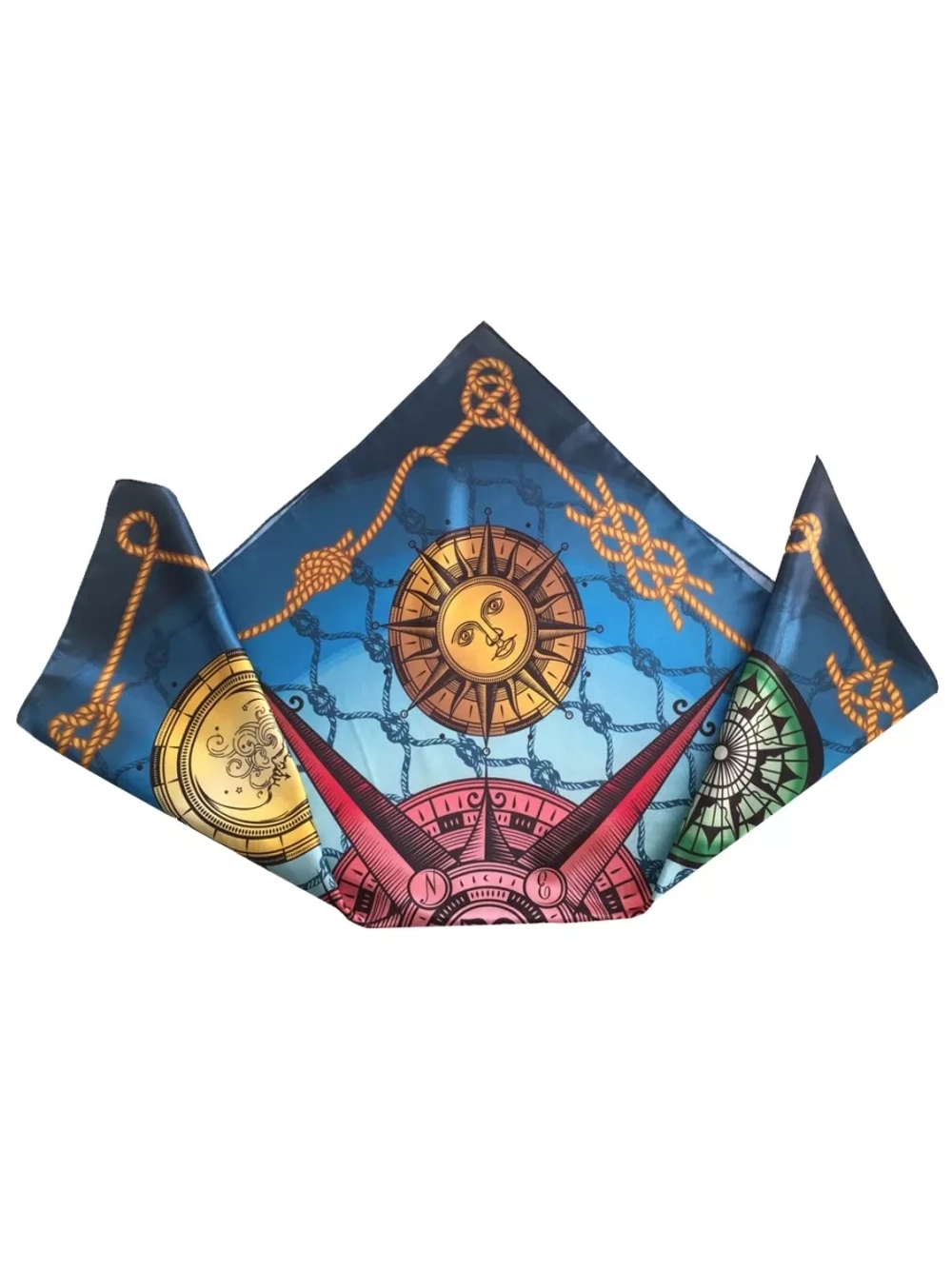 Платок Шаль Накидка Роза ветров Голубой океан