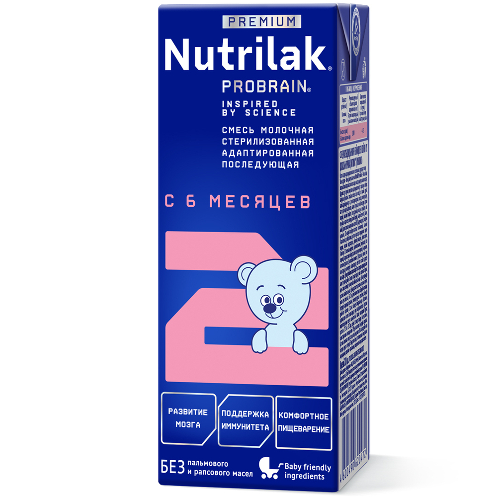Готовая молочная смесь  Nutrilak Premium 2 с 6 месяцев 200мл