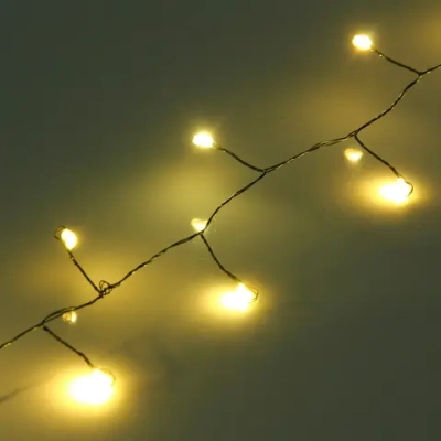 Гирлянда для дома НИТЬ «Мишура-Капля» 20 м 500 ламп LED, зеленый провод, пост.свечение, IP-20, 220v, Теплый белый