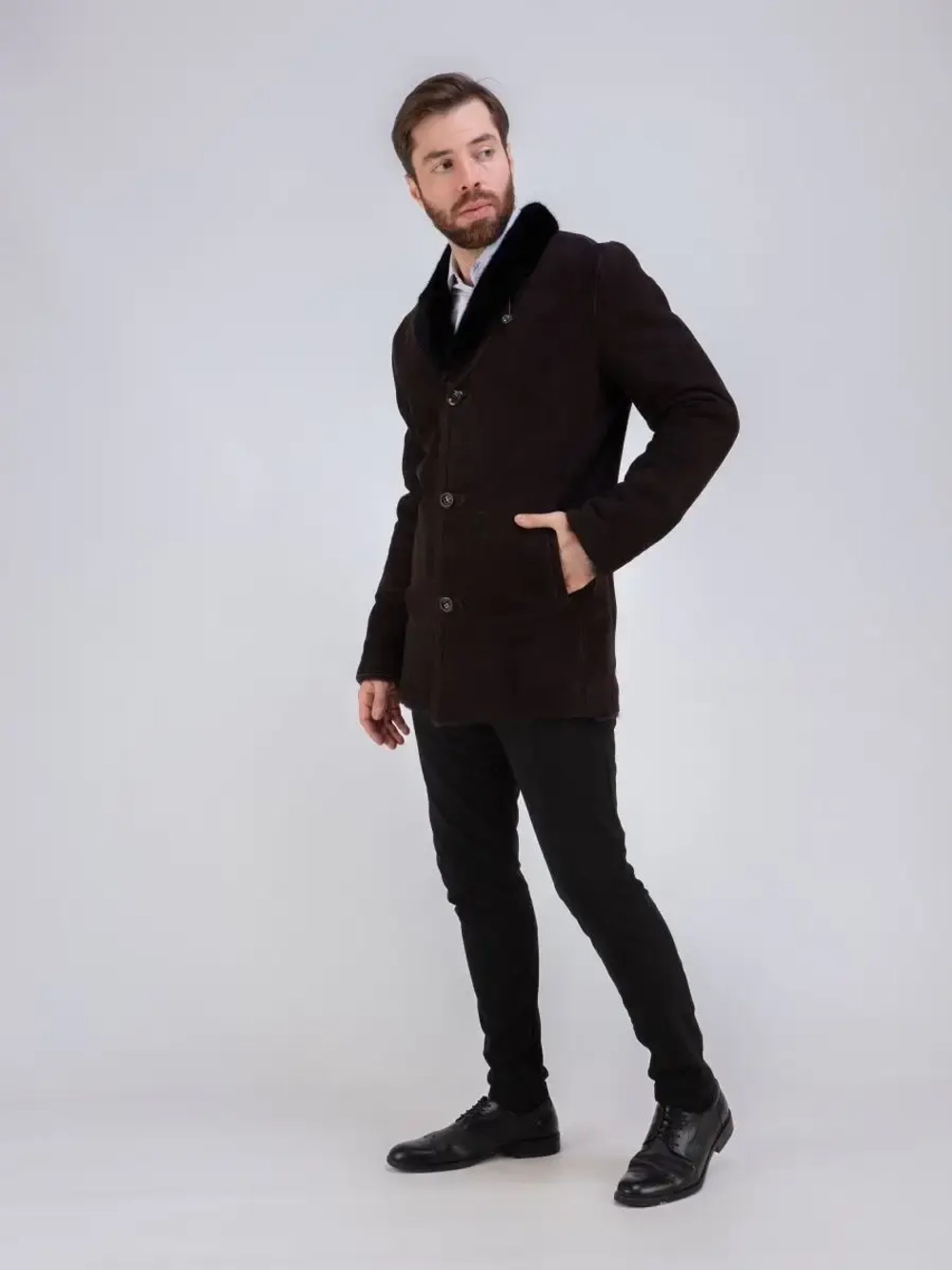 Дубленка мужская натуральная с мехом Турция