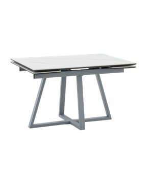 Стол Керас 120-180/80/75 столешница МДФ16/керамика Snow white подстолье металл серый