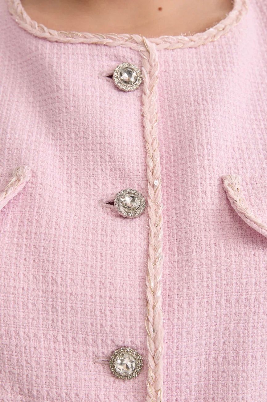 Жакет из твида, розовый