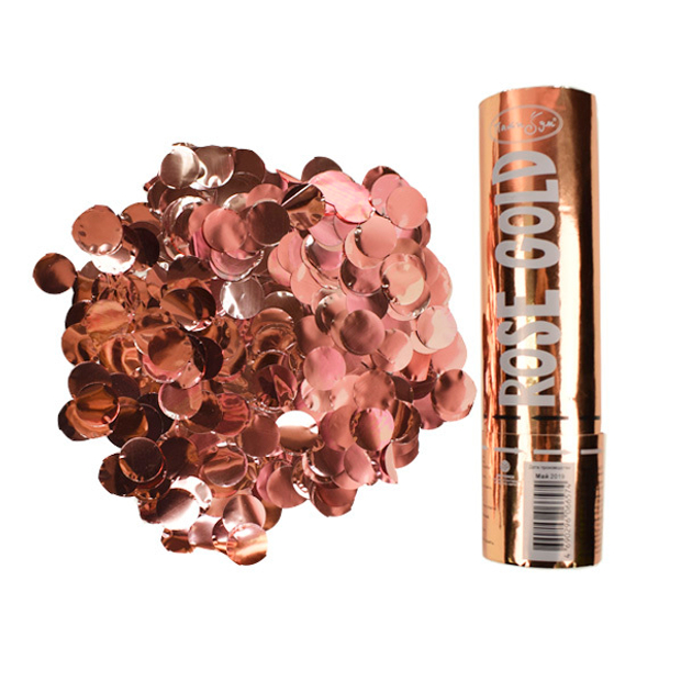 Пневмохлопушка 20 см конфетти Rose Gold