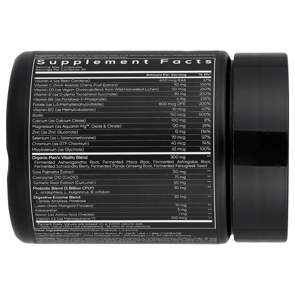 Codeage, мультивитамины для мужчин старше 50 лет, 90 растительных капсул