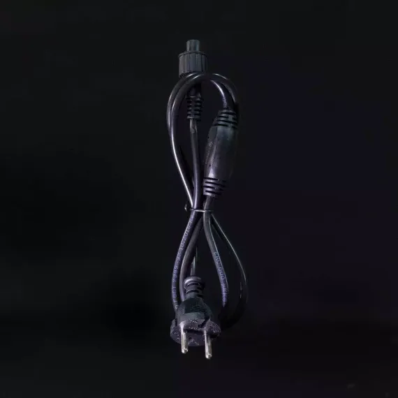 Кабель питания 1,5 м. с выпрямителем для каучуковых и ПВХ нитей 220В., провод черный Каучук, IP65, LTC (LLC-1-3A)