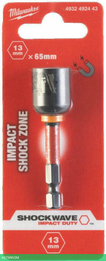 Насадка торцевая Milwaukee Shockwave 1/4" Hex-13ммx65мм (4932492443)