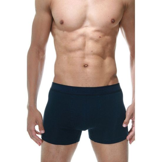 Набор мужских трусов боксеров 3в1 (темно-синие с принтом, светло-серые, темно-синие) DARKZONE DZN9018