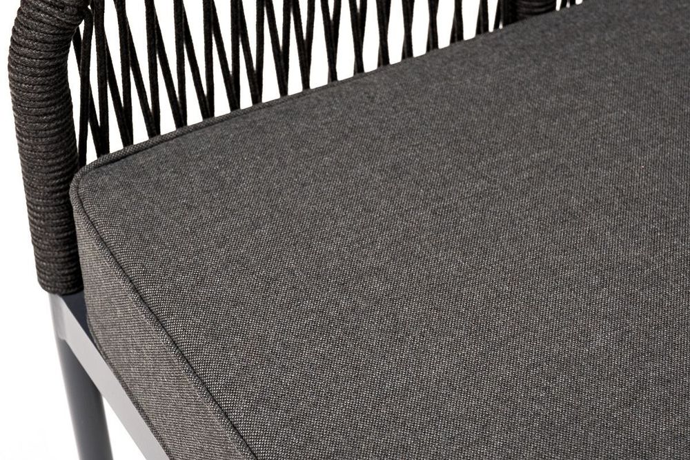 "Канны" модульная угловая лаунж-зона из роупа (веревки), цвет темно-серый