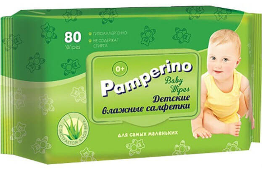 Салфетки влажные  Авангард РН Pamperino детские с клапоном 80 шт.