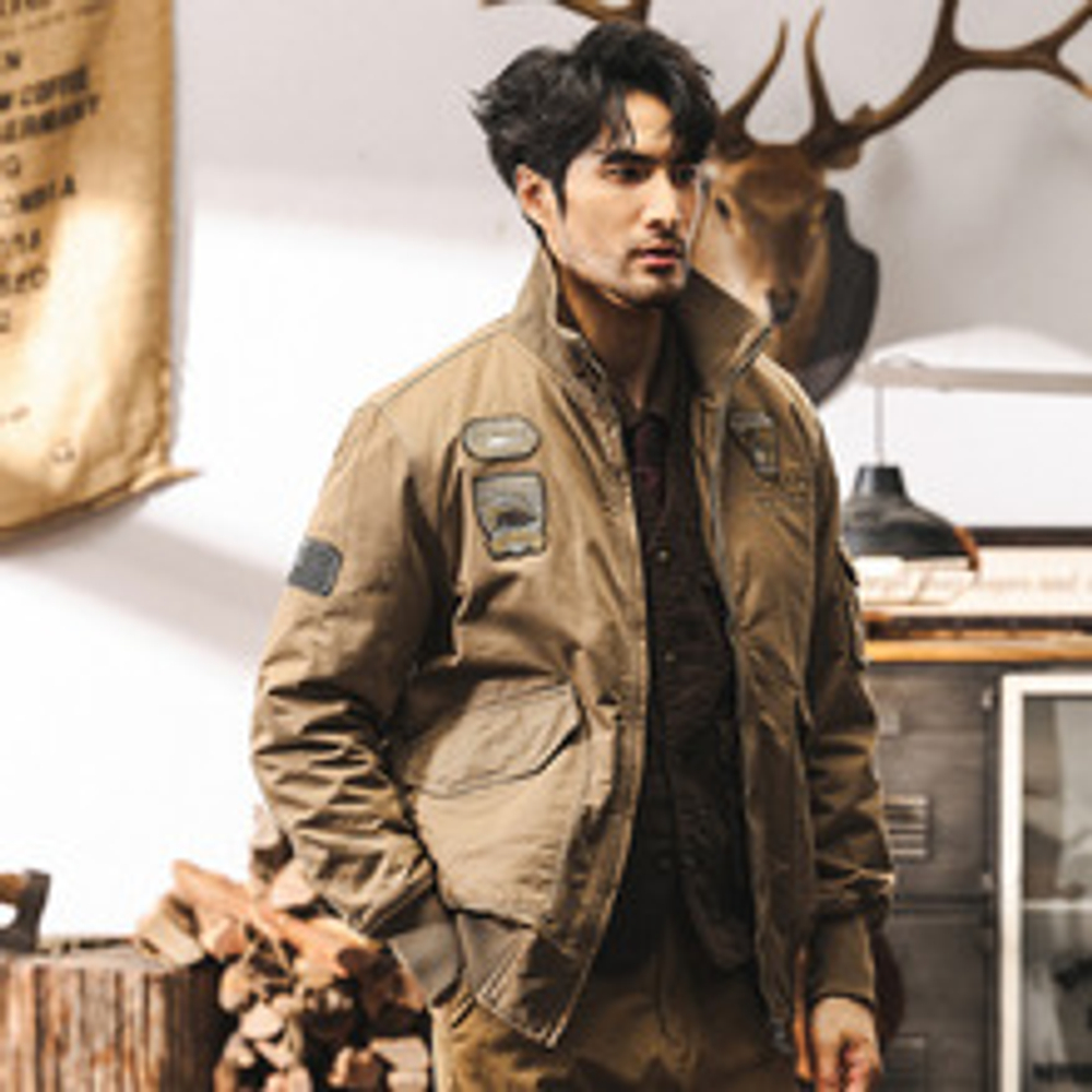 Американская ретро-пилотная куртка мужская зимняя утолщенная,тактическая тренировка военная короткая куртка