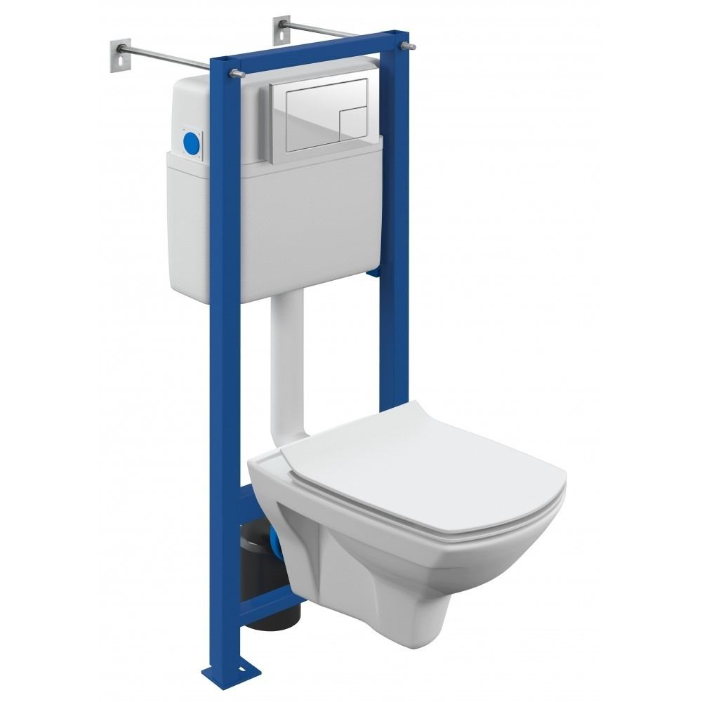 Комплект CARINA XL CO DPL EO slim инсталляция VECTOR кнопка CORNER пластик белый