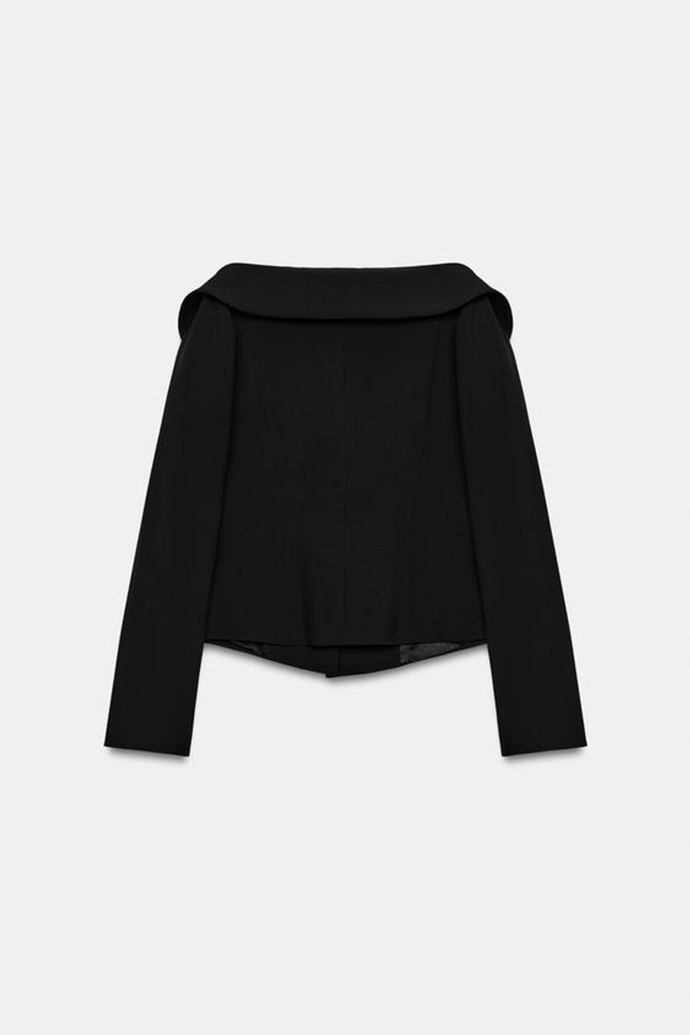 ZARA БЛЕЙЗЕР ПРИТАЛЕННОГО КРОЯ — ZW COLLECTION, ЧЕРНЫЙ