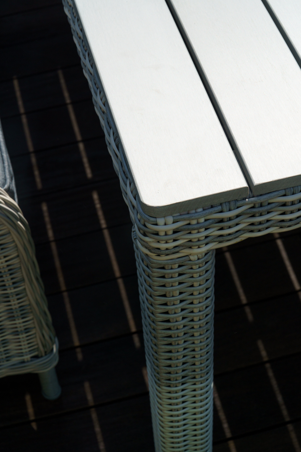 Обеденный стол из искусственного ротанга ВЕНЕЦИЯ 180 (серый)