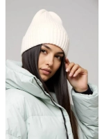 шапка вязаная теплая зимняя с отворотом стильная